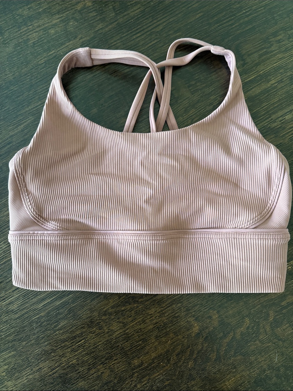 lululemon athletica Dusty Pink Ribbed Strappy Sports Bra
